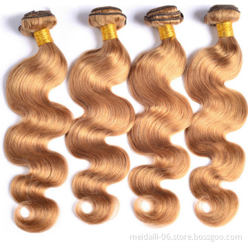 10 inch body wave brazilian hair color 27 virgin remy human hair weaving
